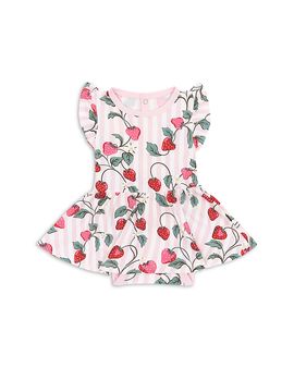 Kyte Baby Kyte Baby Girls' Strawberry Print Twirl Bodysuit Dress