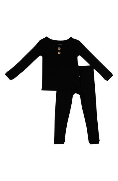 Kyte BABY Kyte BABY Kids' Rib Henley Fitted Two-Piece Pajamas