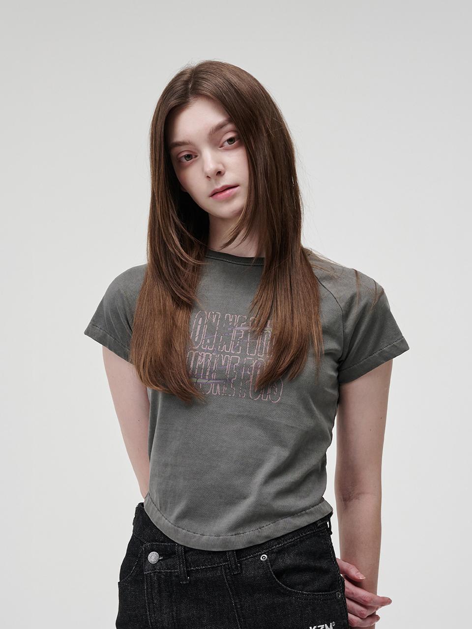 KZM REGLAN DYING T-SHIRT [CHARCOAL]