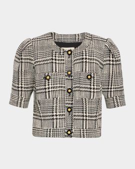 L & apos;AGENCE Allegra Short-Sleeve Cropped Jacket