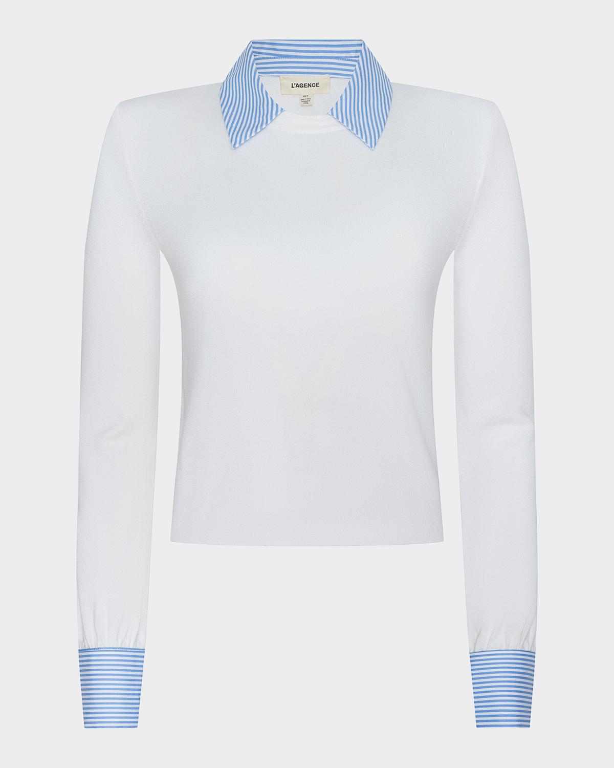 L & apos;AGENCE April Poplin Collar Pullover Top