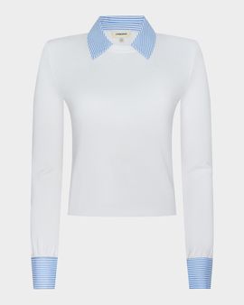 L & apos;AGENCE April Poplin Collar Pullover Top