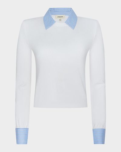 L & apos;AGENCE April Poplin Collar Pullover Top