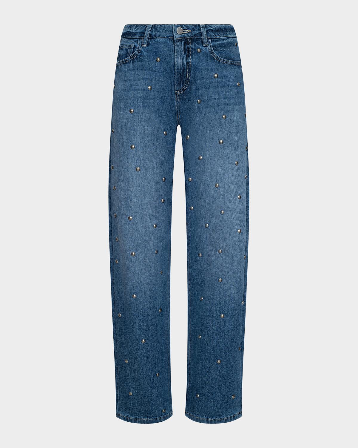 L & apos;AGENCE Bex High-Rise Studded Rodeo Jeans