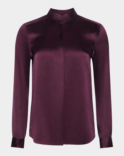 L & apos;AGENCE Bianca Silk Charmeuse Button-Down Blouse
