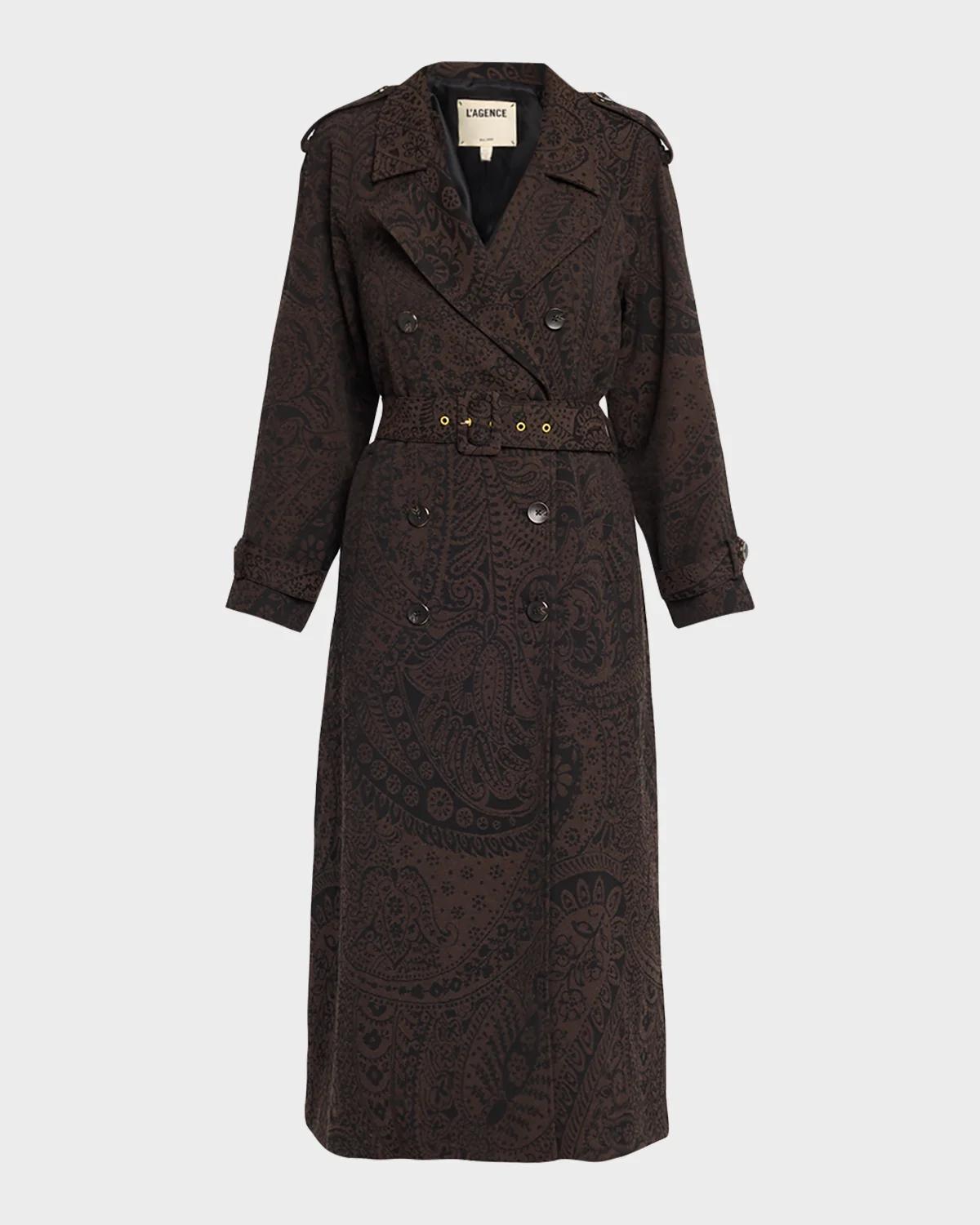 L & apos;AGENCE Brinley Oversized Paisley Trench Coat