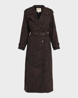 L & apos;AGENCE Brinley Oversized Paisley Trench Coat