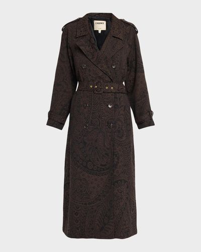 L & apos;AGENCE Brinley Oversized Paisley Trench Coat
