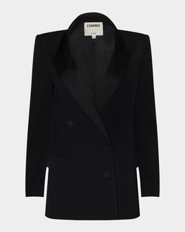 L & apos;AGENCE Cambrie Oversized Blazer with Boutonniere