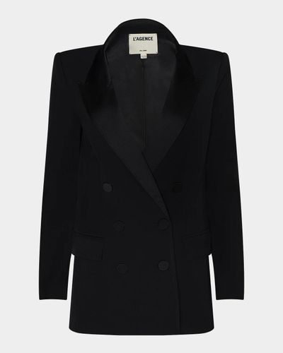 L & apos;AGENCE Cambrie Oversized Blazer with Boutonniere