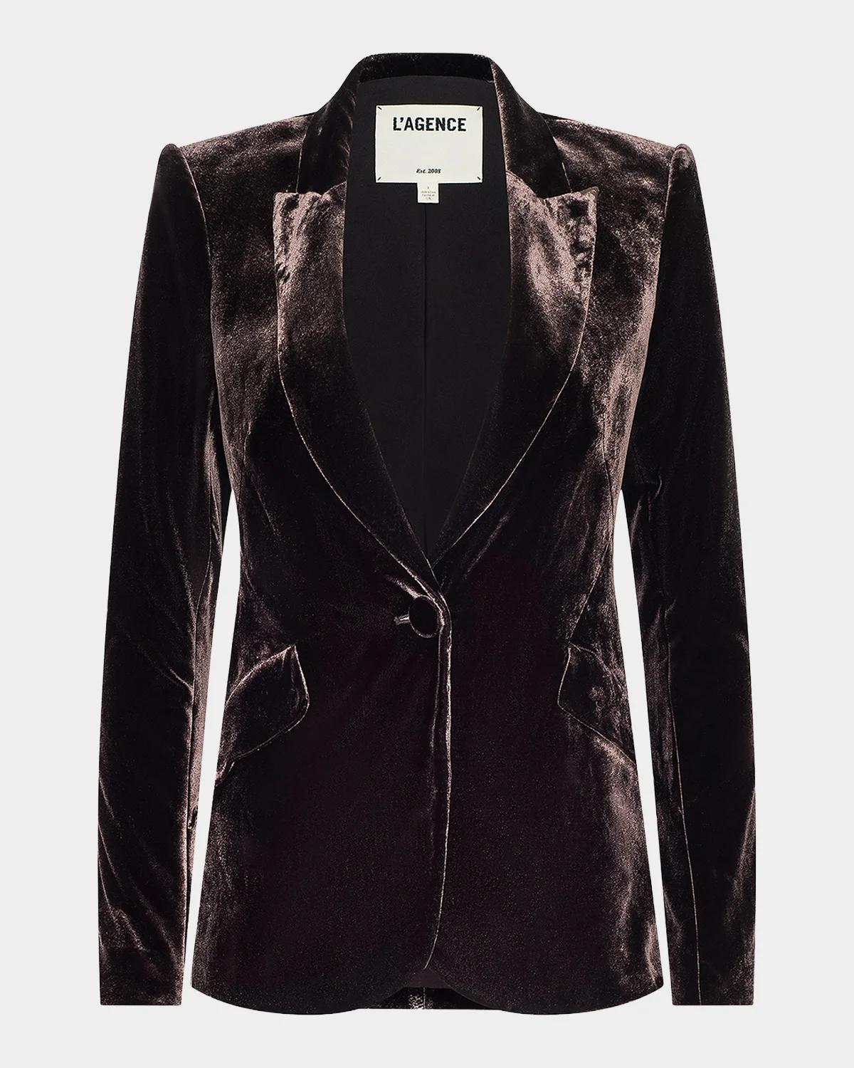 L & apos;AGENCE Chamberlain Velvet Blazer