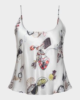 L & apos;AGENCE Charmy Butterfly-Print Satin Cami