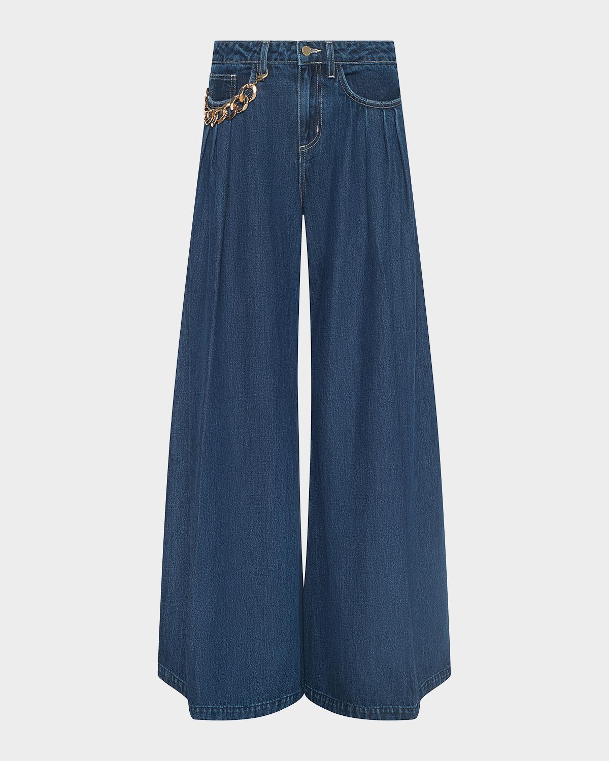 L & apos;AGENCE Chayse Pleated Wide-Leg Jeans