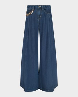 L & apos;AGENCE Chayse Pleated Wide-Leg Jeans