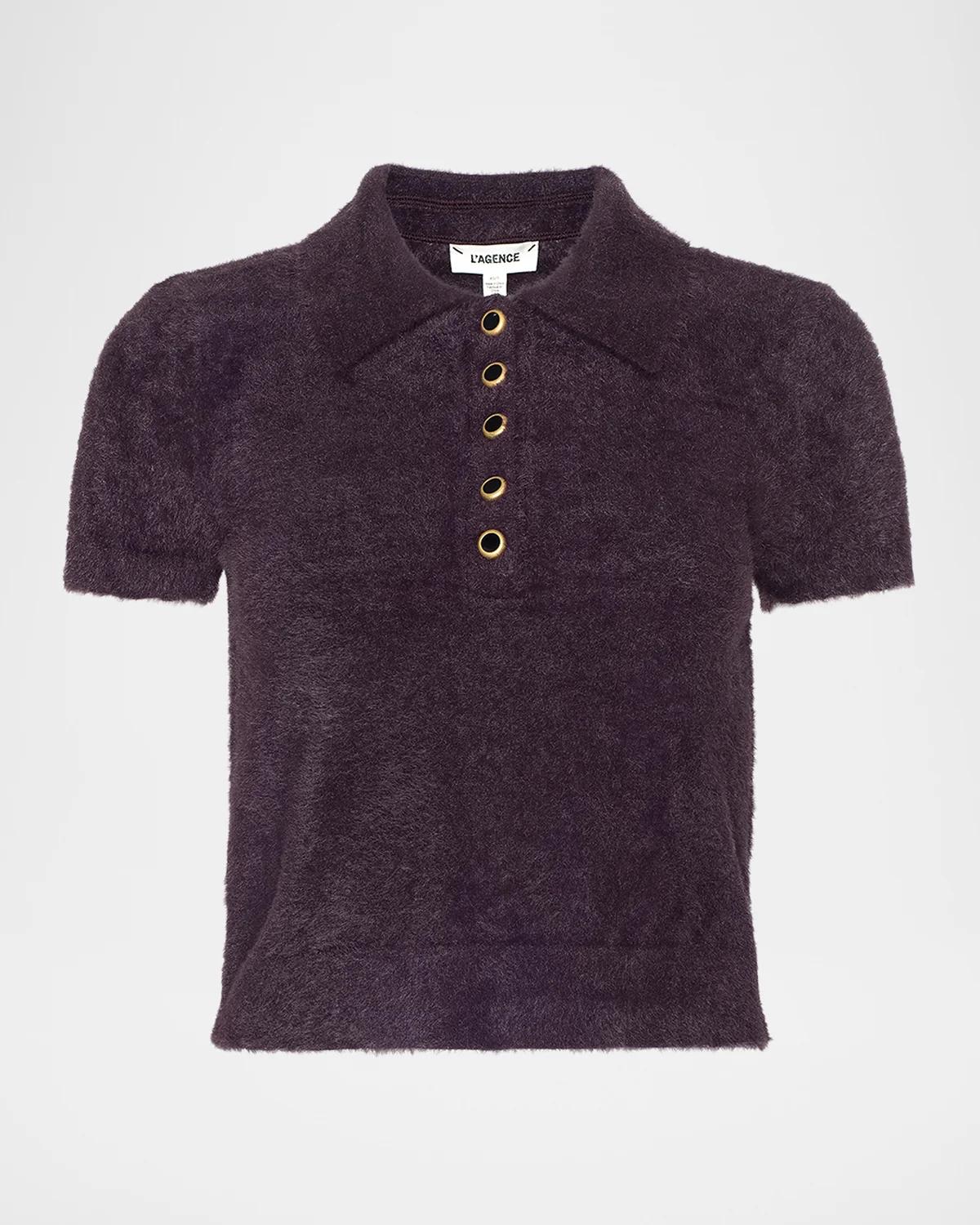 L & apos;AGENCE Cirrus Crop Polo Shirt