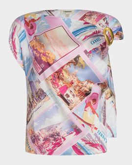 L & apos;AGENCE Driselle Asymmetric Scarf Top