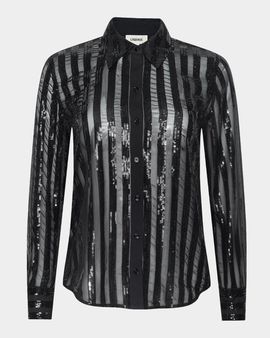 L & apos;AGENCE Dyana Sequin-Embellished Chiffon Blouse