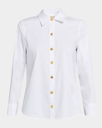 L & apos;AGENCE Ellery Cotton-Blend Button-Front Blouse