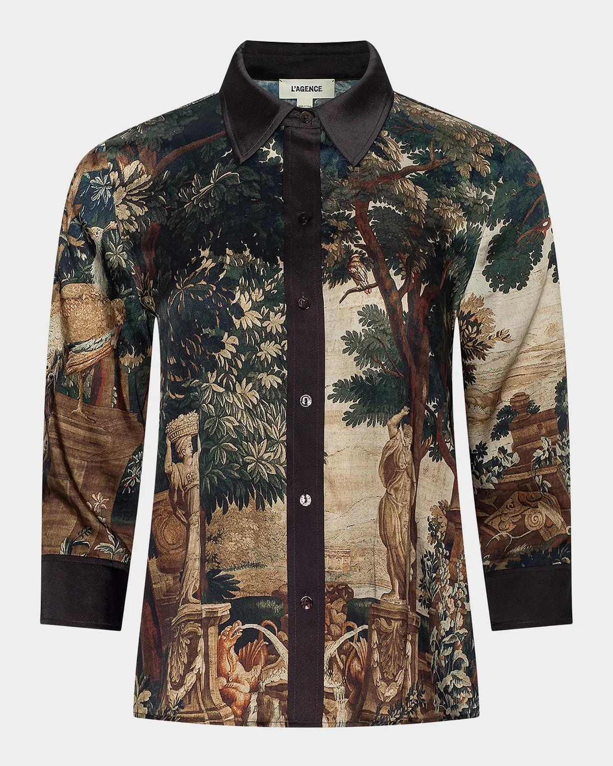 L & apos;AGENCE Eulalie Placement Print Blouse