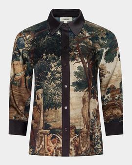 L & apos;AGENCE Eulalie Placement Print Blouse