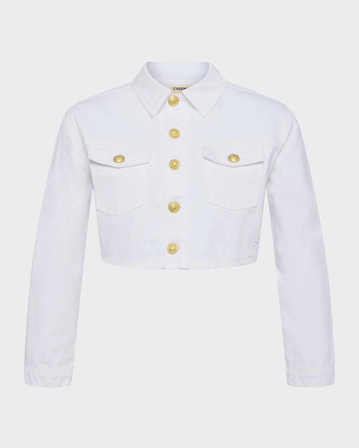 L & apos;AGENCE Genevie Cropped Denim Jacket