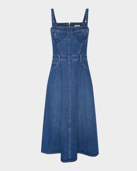 L & apos;AGENCE Jovie Denim Bustier Midi Dress