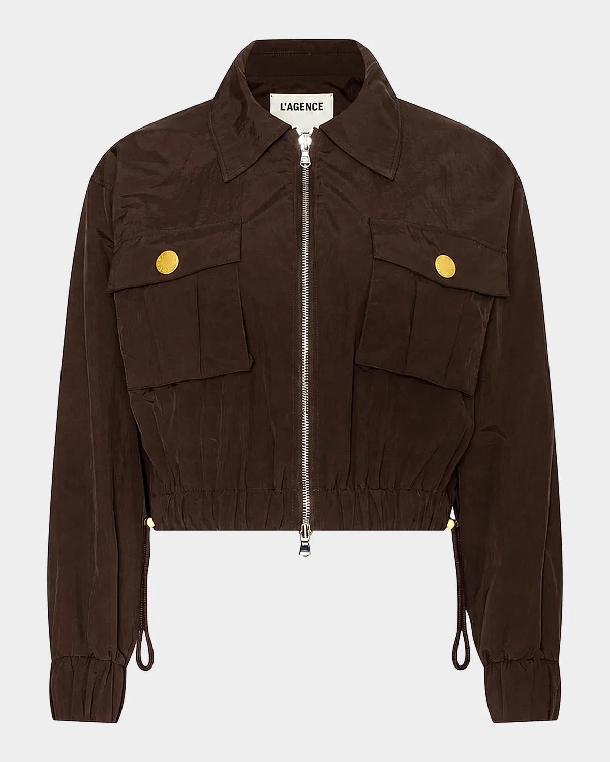 L & apos;AGENCE Kade Cargo Pocket Windbreaker Jacket