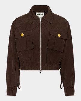 L & apos;AGENCE Kade Cargo Pocket Windbreaker Jacket