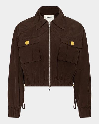 L & apos;AGENCE Kade Cargo Pocket Windbreaker Jacket