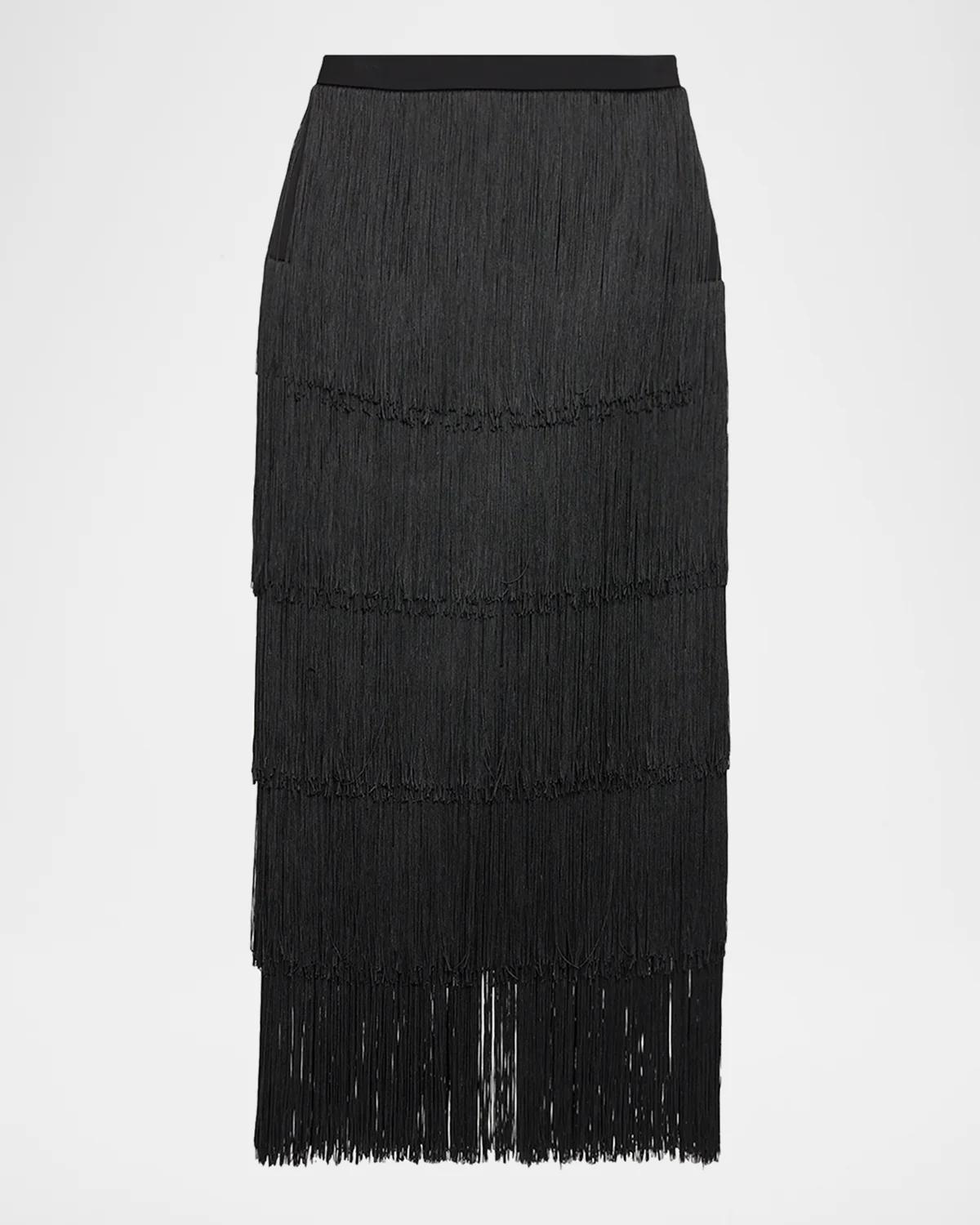 L & apos;AGENCE Karolyn Fringe Midi Skirt