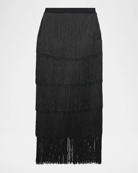 L & apos;AGENCE Karolyn Fringe Midi Skirt