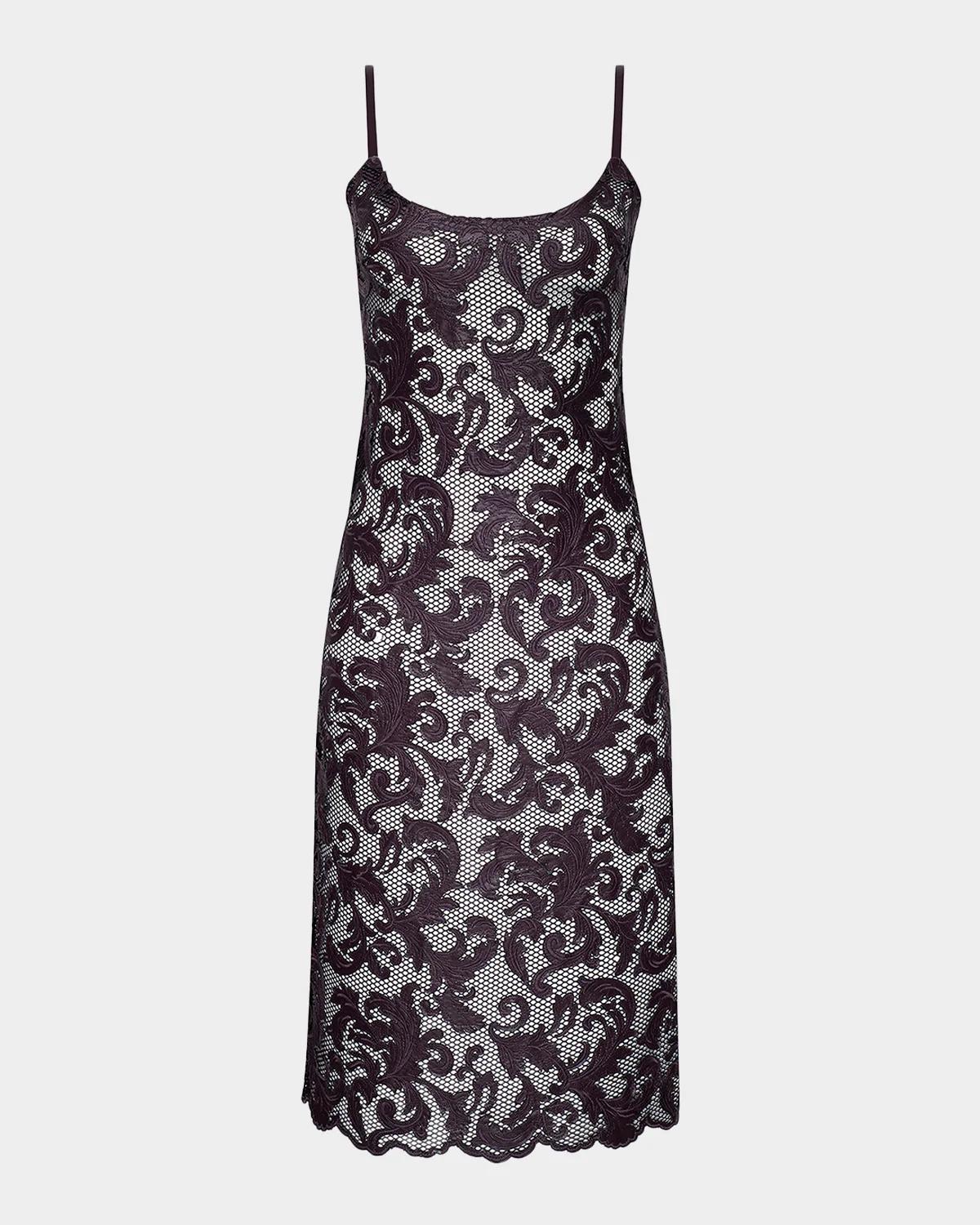 L & apos;AGENCE Kazuko Laser-Cut Mesh Knee-Length Dress