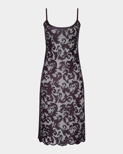 L & apos;AGENCE Kazuko Laser-Cut Mesh Knee-Length Dress