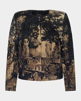 L & apos;AGENCE Lian Tapestry Collarless Jacket