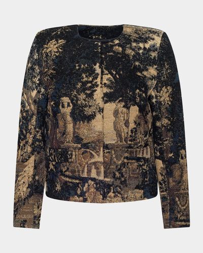 L & apos;AGENCE Lian Tapestry Collarless Jacket