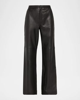 L & apos;AGENCE Livvy Leather Straight-Leg Trousers