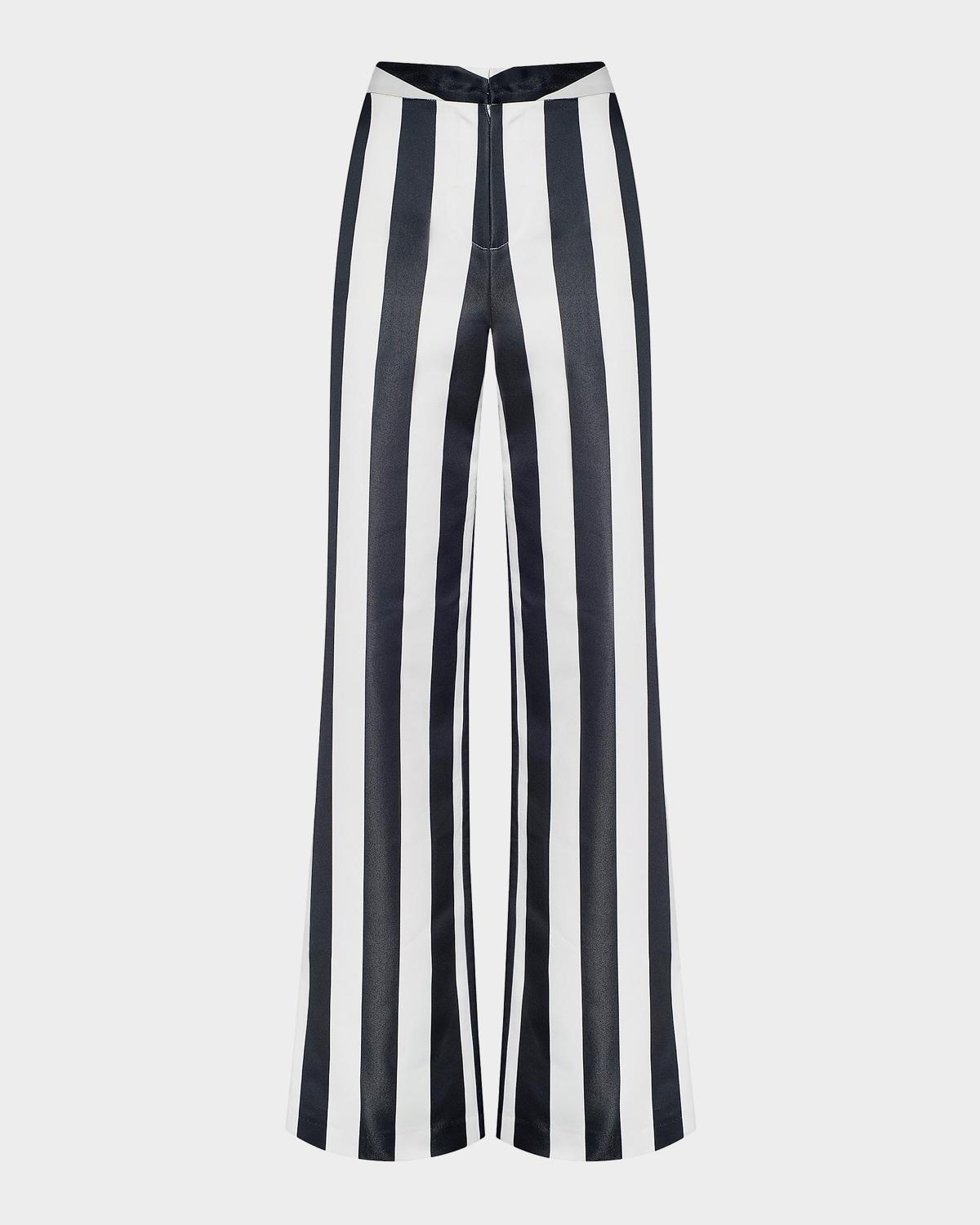 L & apos;AGENCE Livvy Striped Straight-Leg Trousers