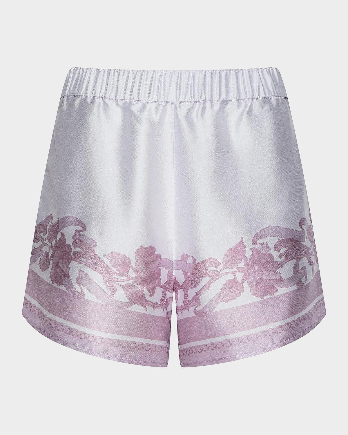 L & apos;AGENCE Maela Printed Satin Shorts