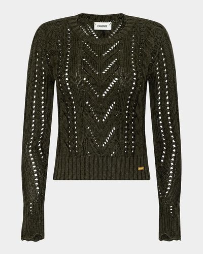 L & apos;AGENCE Mio Cable Knit Crop Sweater