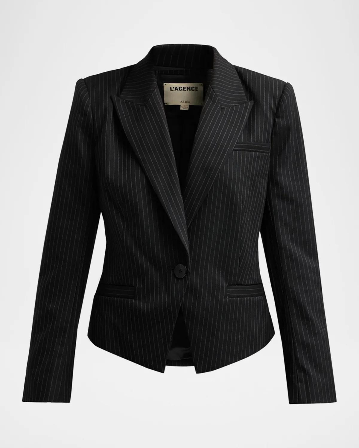 L & apos;AGENCE Misa Cropped Pinstripe Blazer