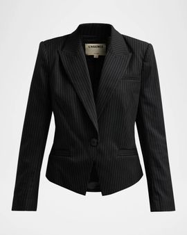 L & apos;AGENCE Misa Cropped Pinstripe Blazer