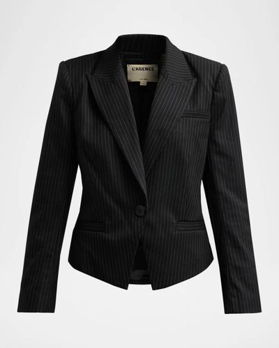 L & apos;AGENCE Misa Cropped Pinstripe Blazer