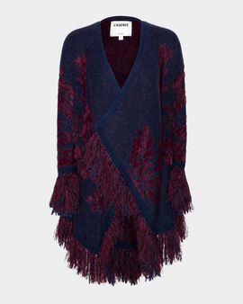 L & apos;AGENCE Naiad Jacquard Fringe-Trim Cardigan