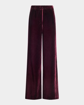L & apos;AGENCE Pilar Velvet Wide-Leg Pants