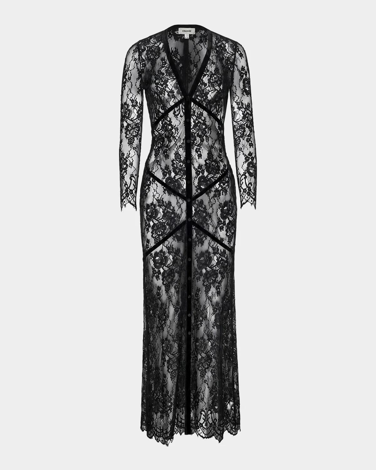 L & apos;AGENCE Poesy Lace Maxi Dress