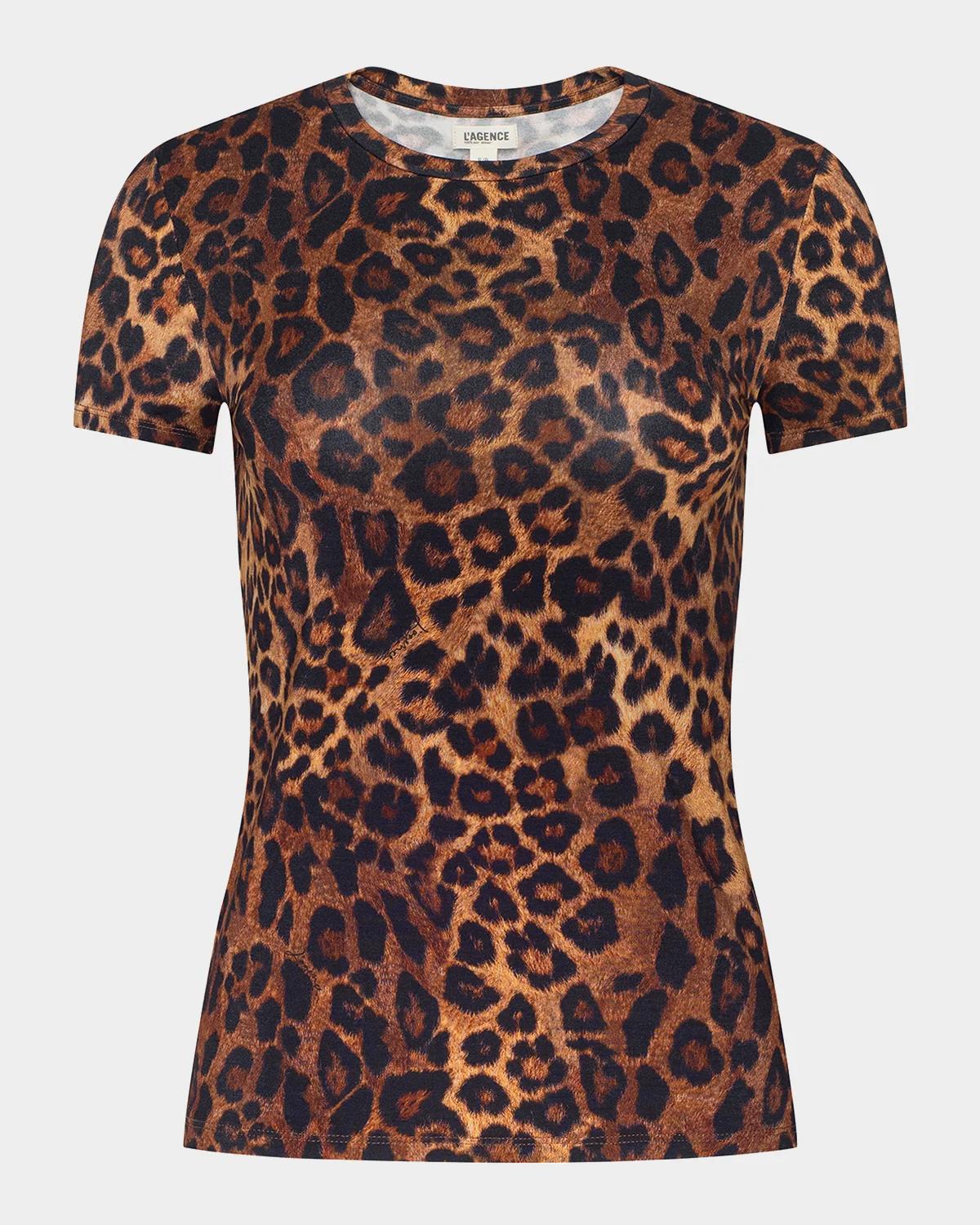 L & apos;AGENCE Ressi Leopard-Print T-Shirt
