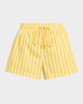 L & apos;AGENCE Royce Striped Drawstring Shorts