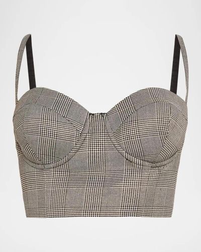L & apos;AGENCE Sonya Plaid Bustier Top