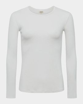 L & apos;AGENCE Tess Rib-Knit Crewneck T-Shirt