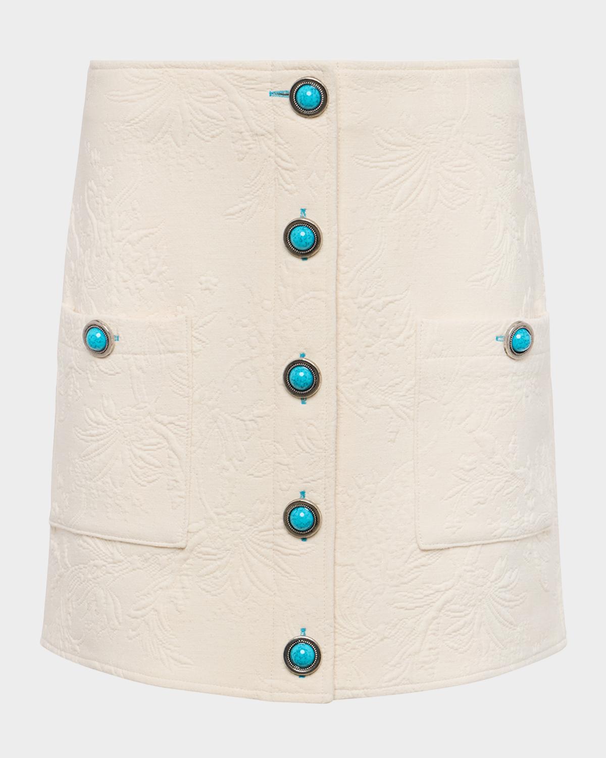 L & apos;AGENCE Truman Floral Embossed Mini Skirt